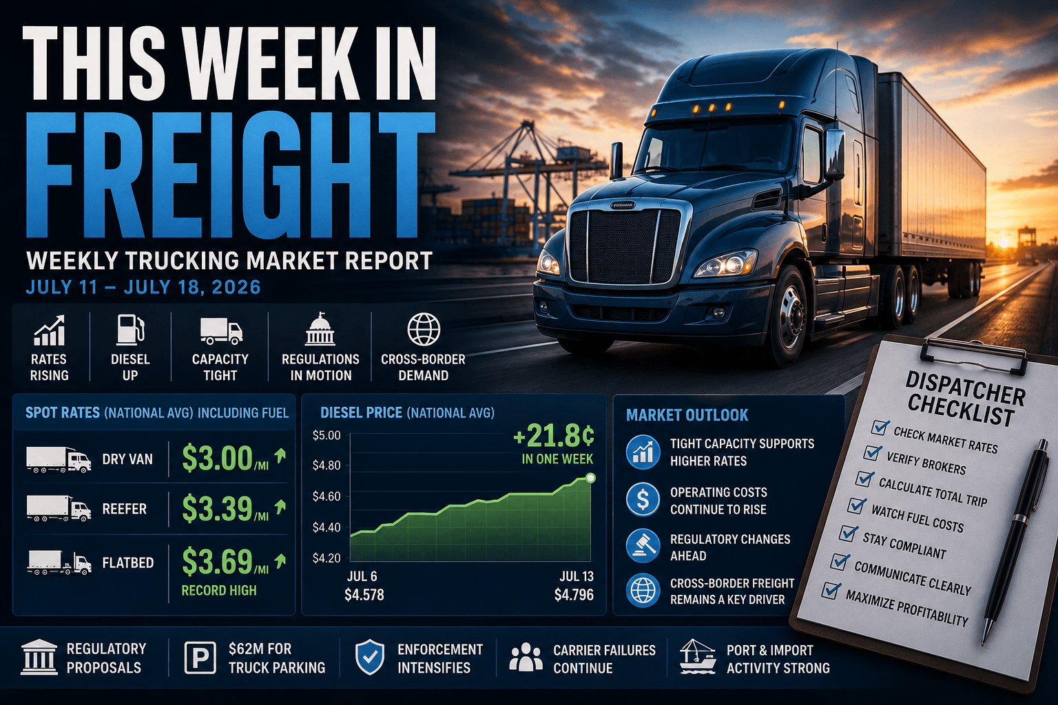 This Week in Freight: Trucking Market Report for July 11–18, 2026